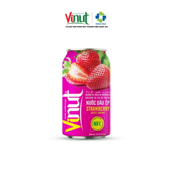 Dâu Nước Ép Dâu VINUT Đóng Lon 330ml - Ảnh 1