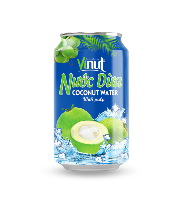 Nuoc dua tuoi co com dua nước dừa tươi đóng lon, vinut