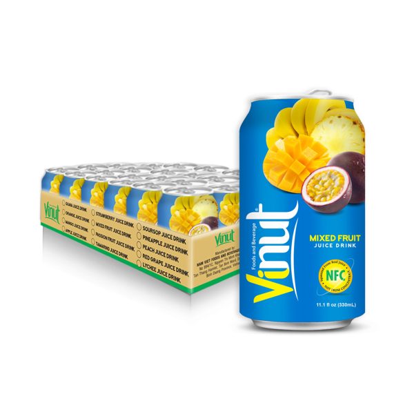 hỗn-hợp Nước Ép Trái Cây Hỗn Hợp VINUT (Mix Juice) Đóng Lon 330ml - Ảnh 2