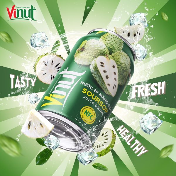 Nước Ép Mãng Cầu VINUT Đóng Lon 330ml - Ảnh 3